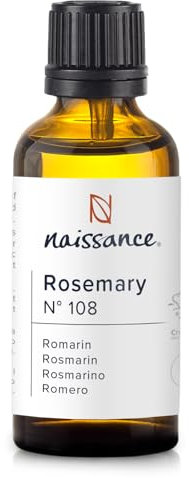 Naissance Rosmarinöl (Nr. 108) - 50 ml - 100% Naturreines Ätherisches Rosmarin Öl - für Haare, Haarwachstum, Wimpern, Kopfhaut, Aromatherapie