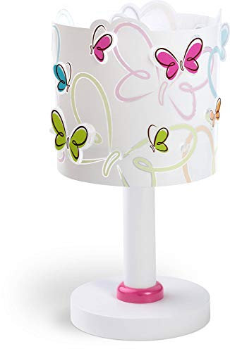 Dalber Lampada da tavolo o comodino per bambini Butterfly farfalle