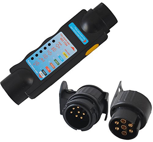 CCLIFE Trailer Tester 7/13 polig Anhänger Wohnwagen Steckdose Prüfgerät 12V Prüfer KFZ