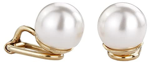 Traveller Ohrclip - Damen - Goldfarben - Perle - 10 mm - Weiß - 22kt vergoldet - 700010