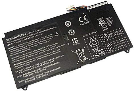 7xinbox 7.5V 47WH 6280mAh AP13F3N Batería portátil Compatible con Acer Aspire S7-392 S7-393 S7-392-54208G12 S7-392-54218G25 S7-393-55204G25 S7-393-55208G12 Ultrabook 2ICP4/63/114-2