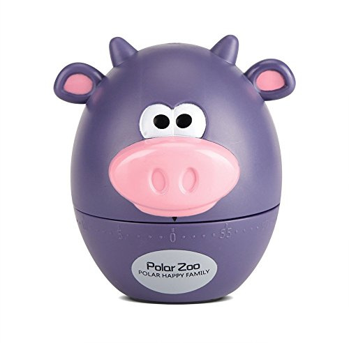 Kücchentimer Eieruhr Nette Karikatur Tierform Küchen mechanische 55 Minuten Kochzutaten Schüler Hausaufgaben Kochuhr Mechanische Küche Timer Mechanische Keine Batterie (Lila Rind)