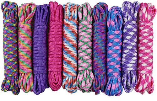 aufodara 10 st Paracord kit för fallskärm armband set Paracord DIY nyckelband nyckelring sladd utomhusaktiviteter handstickad (C-10 st x 10FT)