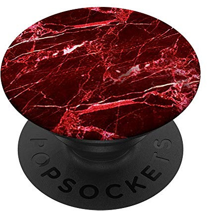 PopSockets Effet-Marbre-Rouge-Fille Design-Marbré-Rouge-Femme PopSockets Support et Grip pour Smartphones et Tablettes