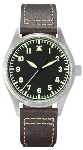 San Martin Automatik Herren Saphirglas YN55 Uhrwerk 20ATM Lederband mechanische Uhr für Herren, Zifferblatt C, Armband