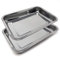 Space Home - Lot de 2 Plateaux de Service - Plateau Rectangulaire en Acier Inoxydable - 40 x 30 cm