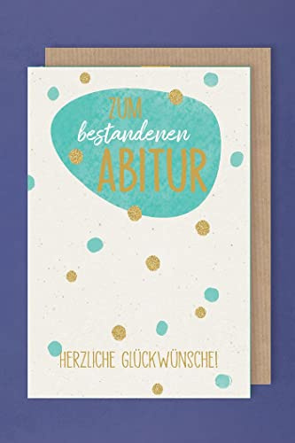 Abitur Abi Prüfung Grußkarte Foliendruck Karte Bestanden Punkte 16x11cm