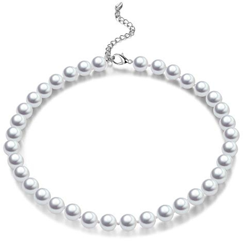 Bulinlin Damen Kristall Perlenkette Silber Boho Statement Choker Halskette für Frauen Modeschmuck Geburtstagsgeschenke