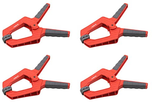 Meister Federzwinge - Set mit 4 Stück - 100 mm Spannweite - Bewegliche Spannbacken - Sicheres & einhändiges Fixieren von Werkstücken / Profi-Leimzwinge / Universalklemme / Montageklemme / 5217120