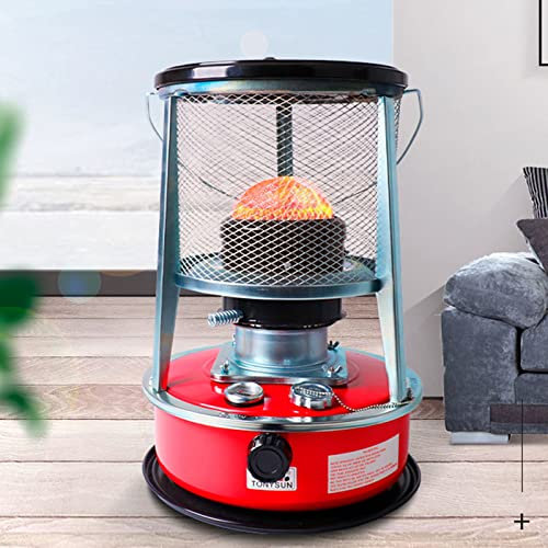 Suwooy Kerosene Stove Indoor, Portable Petroleum Stove, Mobile Without Electricity Heating for Outdoor Camping Tents, Kerosene Heater With Storage Bag and Wick, 4.6l, Efficient,Red-32×32×46cm
