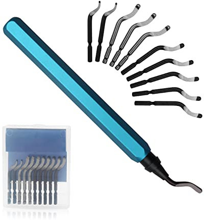 Sbavatore Manuale, Sbavatura Strumento Universale, Sbavatore a 360° Rotanti per Stampante 3D Plastica Acciaio Inox con Lame di Ricambio HSS(1 Pezzi)