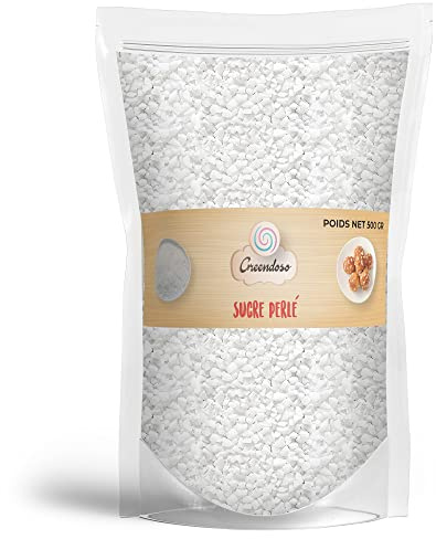 GREENDOSO® Zucchero Perlato, Grani Medi 500 GR, Ideale per Waffle di Liegi, Gaufre, Pasticceria