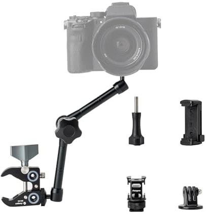Fotopro 11 Zoll Magic Arm mit Super Clamp Mount Telefonhalterung Einstellbare Kamera Halterung Kit für DSLR Kamera Monitor Camcorder Telefon Video Vlog Rig