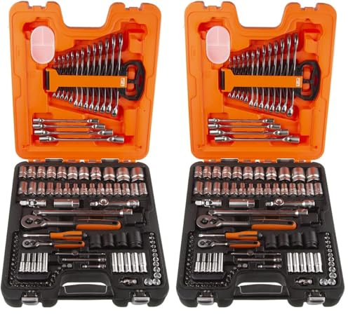 S108 Socket & Combination Spanner Set of 108 Metric 1/4in & 1/2in Drive (Pack of 2)