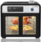 Chef-o-matic Air Oven XXL Size, 28L, 1700W, French Double Door, Energy saving,12 in 1, Oven & Fryer, 18 Programs, worktop oven, Use No Oil, Air Fry, Max Crisp, Roast, Bake