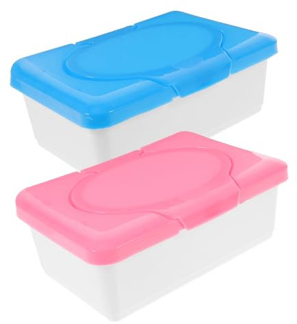Amosfun 2 Stück Umweltfreundliche Feuchttücherbox aus Pp mit Einfachem Design Aufbewahrung und Organisation für Haushalt und Auto