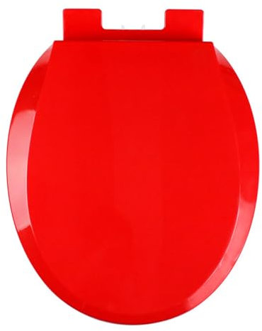 Dazzluxe Toilettensitz Rund 16,5 Zoll, Geräuschlos, Leise Toilettensitze Mit Langsam Schließendem Toilettendeckel, Einfache Installation Und Sauber Bleiben, Langlebiger WC-Sitz Aus PP-Material,Rot