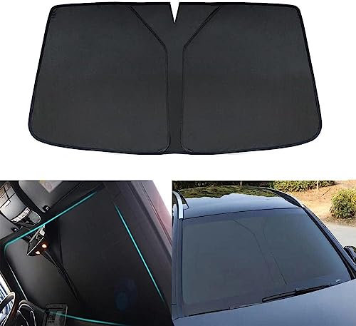 EVITH Windschutzscheiben-Sonnenschutz für Ford Transit, Frontscheibenabdeckung, Auto Frontscheibe Sonnenblende, UV-Schutz Faltbarer Wärmeisolierung,Black