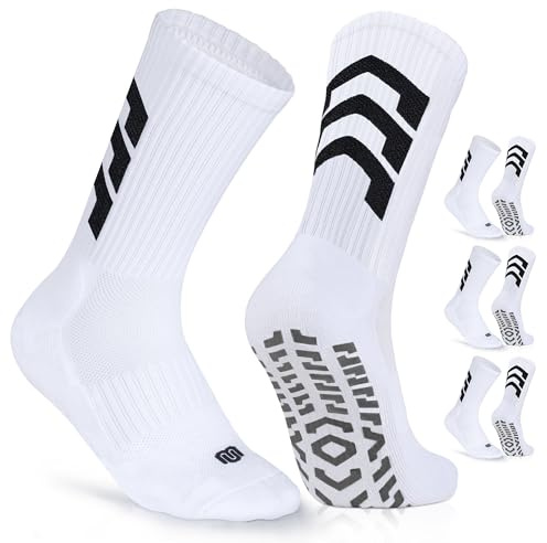 CLOSEMATE 3 Paia Calze Antiscivolo Calcio in Spugna di Cotone Traspiranti per Uomo e Donna Ideali per Sport Yoga Pilates