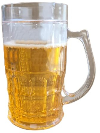 Ahuuen Taza De Cerveza Falsa De Doble Capa | Novedad Oktoberfest Tankards De Cerveza | Taza De Cerveza Falsa Creativa | Taza De Cerveza Falsa Mezzanine | con Asa | para Bromas Y Bebidas Frescas