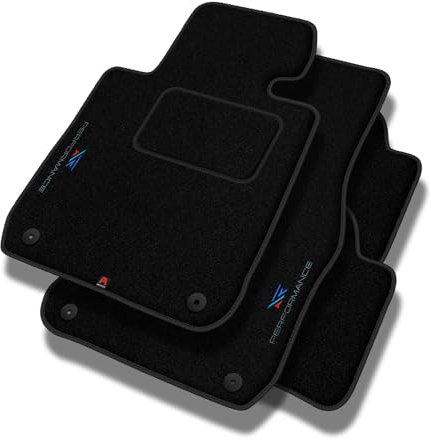 MatsMore Autoteppiche Automatten Velours Fussmatten passt für Peugeot 3008 II 2016-2024 - Standard, Perforiert, blay, cyan und red -Präzise CNC-Stickerei, Design-Lochpaspel, Auto Fußmatten - Perfekt f