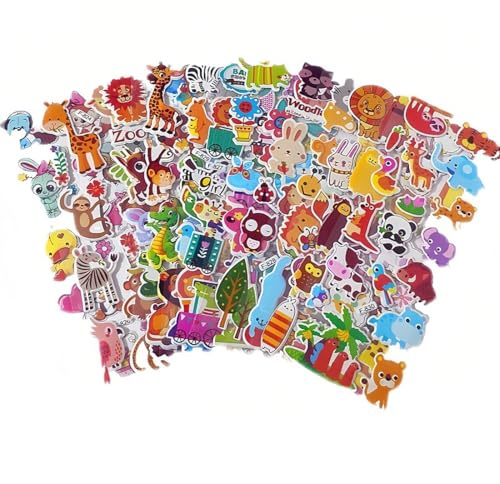 20 Blätter 3D Sticker Kinder, 3D Aufkleber für Kinder & Kleinkinder, Geschwollen Stickers, Niedliche Verschiedene Set Buchstab en, Tier, Obst, Zahlen, Schmetterlinge, Dinosaurier und vieles mehr