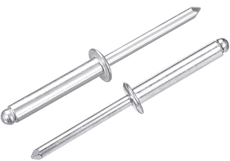 sourcing map Blindnieten aus Aluminium, 1,9 x 2,5 cm, offenes Ende, für Heimwerker, Blech, Autoreparaturen, Möbel, Boot und Kanalarbeiten, Silberfarben, 120 Stück
