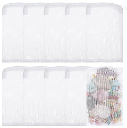 10 pcs Aquarium Filter Media Bags Fish Tank Fine Mesh Bag with Plastic Zipper Mesh Filter Bags Reusable Aquarium Mesh Bag for Activated Carbon Bio Filter Balls Filter Stones Ceramic Pond (6 x 4)