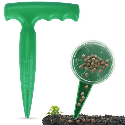 Milifox Plantoirs à Bulbes Avec éChelle de Mesure,Outil Jardinage pour Planter Des Graines Et Des Bulbes,Outils de Plantation pour Les PassionnéS de Jardinage (Vert Foncé)