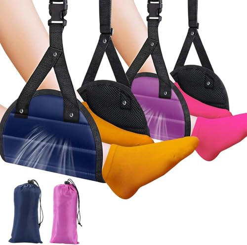 2 StückFlugzeug Fußstütze Fußhängematte, Fußstütze Flugzeug Erwachsene, Tragbare Flugzeugfußstütze, Verstellbare Fussstütze Fußablage Camping Airplane Reise Travel Essentials Urlaub Flugzeug Gadgets