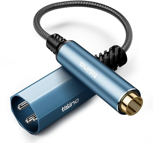 Tisino 6.35mm Jack to XLR Cable(0.3m/1FT), Balanced 1/4 Female to XLR Male Stereo Audio Adapter Interconnect Cable for Mixers, Microphones, Amplifiers, Guitars, PA