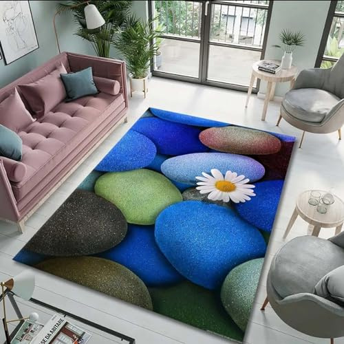 Kids Rug - 3D Heart-Shaped Pebbles Rug, Childrens Rugs For Bedroom, Area Carpet For Kids Room, Nursery Or Playroom Carpets - Baby Bedroom Accessories For Boys & Girls 200 X 300 Cm -6078397771849