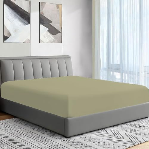 Full RV Bunk 48x75 Fitted Bottom Sheet Only - Premium 1800 Microfiber - 16 Inch Extra Deep Pockets - Ultra Soft & Breathable - Wrinkle & Fade Resistant - Single Fitted Bottom Sheet Only, Beige