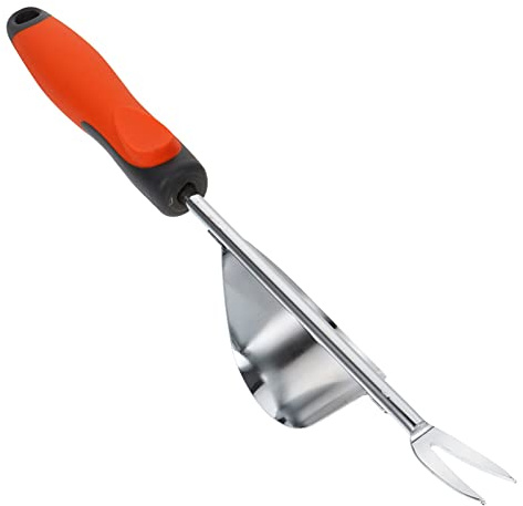 iplusmile Fourche à Désherber Extraction Manuelle Acier Inoxydable pour Jardin Maison Pelouse, Prise Bi-matière Ergonomique, Outil Portatif Désherbeur Robuste Polyvalent