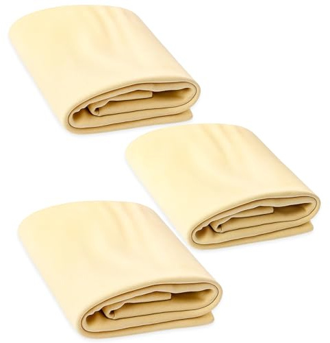 TZMFHD Chamois Leathers for Cars, 3 Pack of 40x30 cm Ultra Soft Shammy Leather Cloth, High Absorbency for Car Detailing, Windows and Motorcycle Cleaning, Scratch-Free for Delicate Surfaces