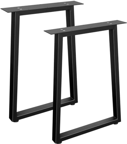 Jahof Tischbeine Metall Schwarz 45 x 70 cm, 2 Stück Trapezifische Tischgestell Verstellbar, Heavy Duty Industrielle Tischkufen für Esstisch, Schreibtisch