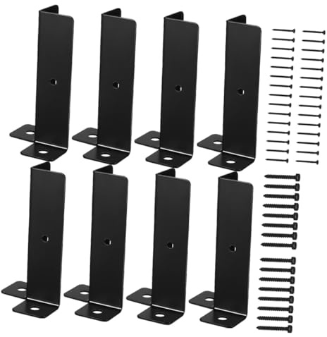 LOORGVEL 8 Juegos Soportes Metalicos Resistentes para Postes de Valla Base Ancla para Postes de Madera Soporte para Barandilla de Patio Porche y Gazebo con Tornillos