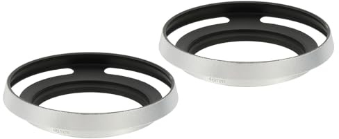 PATIKIL 2 Pezzi 46mm Paraluce, Paraluce Universale Sottile Curvo Metallico Ventalato Avvitabile Per Fujifilm Per Nikon Per Pentax, Argento