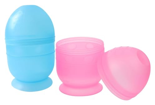 Healifty 2 Tazones Agitadores para Tinte de Cabello de Plástico Resistente con Escala Vasos Mezcladores para Peluquería y Uso Doméstico Tamaño Pequeño 125X7 CM Colores Azul y Rosa para
