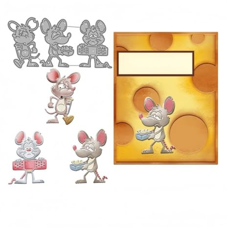 Cheese Mouse Die Cut Templates Christmas Metal Embossing Templates Cutting Dies for DIY Card Scrapbook Scrapbooking Photo Album Decoration