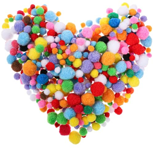 300 Stück Pompons zum Basteln 1-2.5cm Mini Pom Poms für Handwerk Herstellung Bastel Pompons Bunt Pompon Klein für Party Dekorieren DIY Nähen