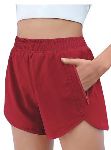 Arshiner Pantalones Cortos para Niña Short Verano Monocolor Shorts Entrenamiento Short Activos Shorts para Correr Ciclismo Niños Pantalones Deportivos con Bolsillos 5-14 años
