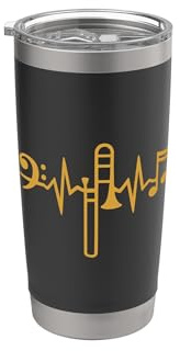 Posaunist Herzschlag Blasmusik Orchester Musiker Posaune Doppelwandiger Edelstahl-Thermobecher