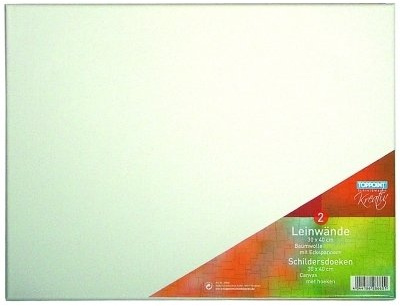 Stylex 2 Leinwände bespannte Keilrahmen Leinwand 30x40 cm, Baumwolle und Holz, 2 Stück
