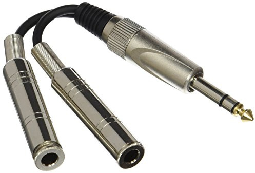 Stagg 16122 Adapterkabel (0,1 m, 1x Stereo Klinke, 2x Klinkenbuchse) schwarz
