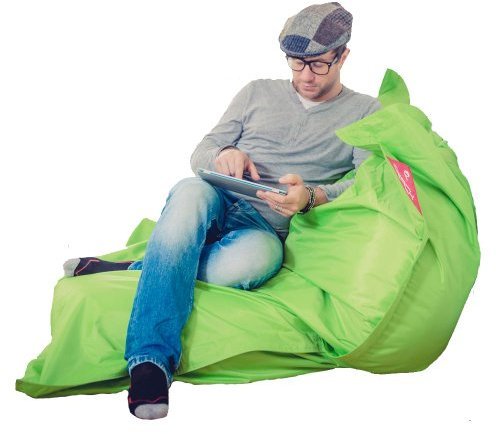 QSack Outdoor Sitzsack XXL, Toxproof Mikroperlen, schadstoffgeprüft, 140x180 cm (Apfelgrün)