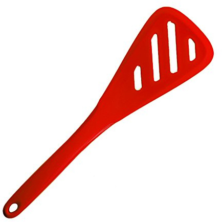 Kochblume Design-Schlitzwender L | Premium-Silikon & BPA frei| Hitzebeständig | Spülmaschinenfest | 30cm | Farbe: rot