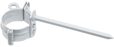 INEFA Rohrschelle mit Schlagstift 110mm x DN50 Weiß | Dachrinnenzubehör aus kunststoffbeschichtetem Stahl, einfache Montage, Made in Germany
