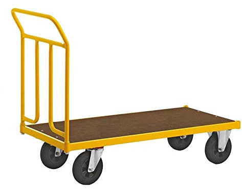 Plattformwagen - Handwagen - Transportwagen - Belastung: 400 kg - Größe: 133,6 x 65 x 102 cm - Vollgummiräder - Industriequalität (Plattformwagen)