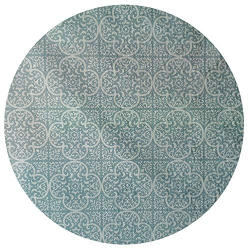 Garden Classic Gartentischdecke Outdoortischdecke Tischdecke Rund Oval Keramik Türkis Rund 130 cm abwaschbar